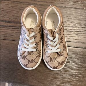 Michael Kors Kids Tan Logo-Print Sneakers
